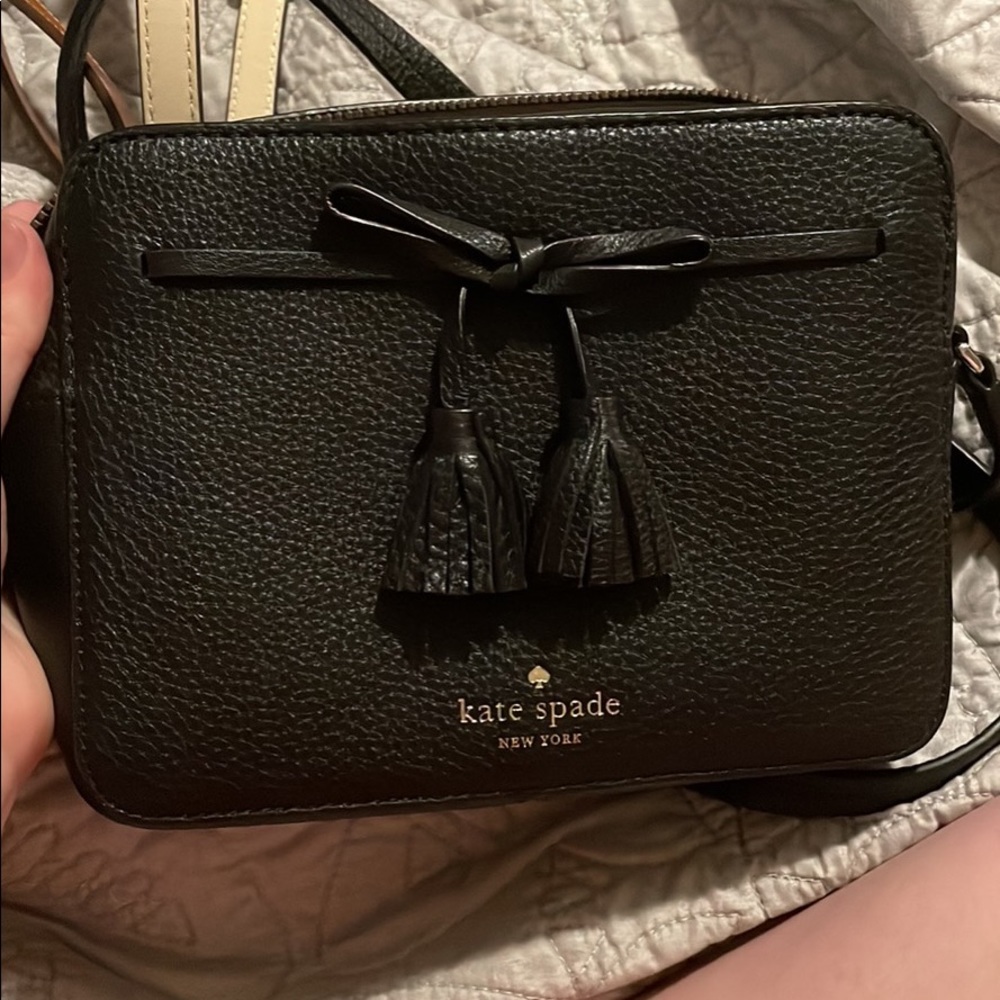 Hayes Street Sam Handbag Satchel Slingbag Crossbody Bag Black Ribbon
